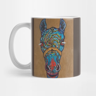 Blue spiral horse Mug